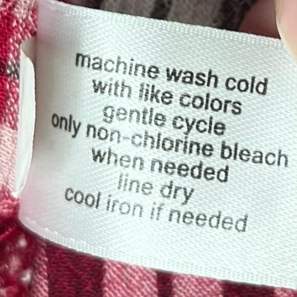 Lane Bryant Blouse Womens Size 20 Red Brown Plaid Back Tie Summer - Picture 8 of 8